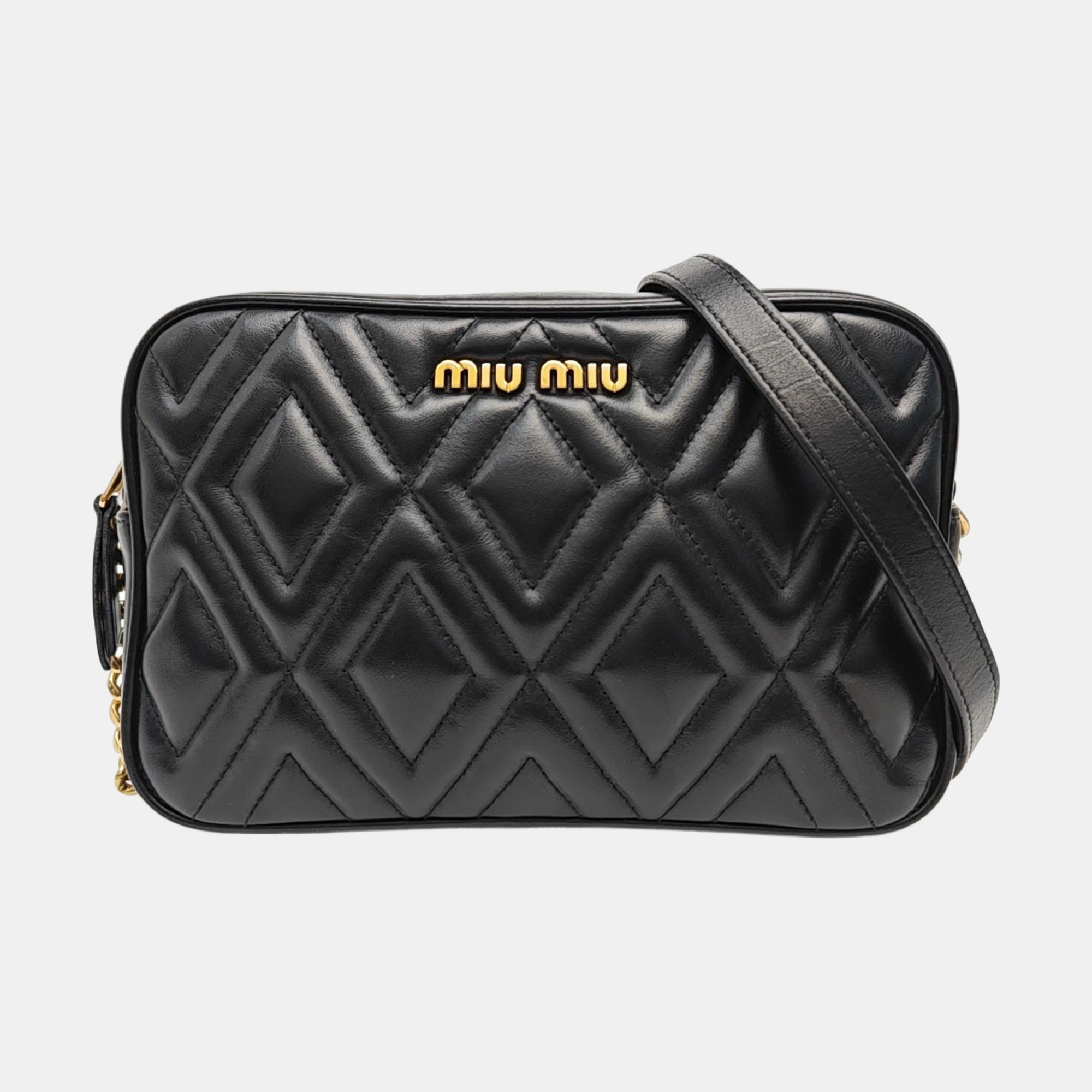 Quilted Calfskin Shoulder Bag Black