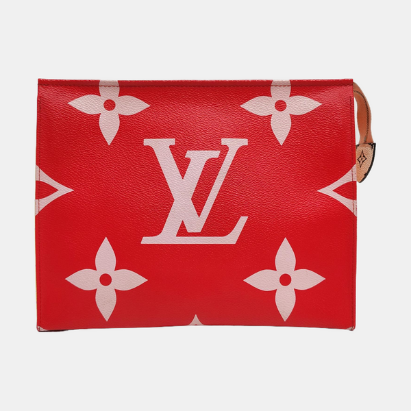 TOILET POCKET 26 Monogram Coated Canvas Red