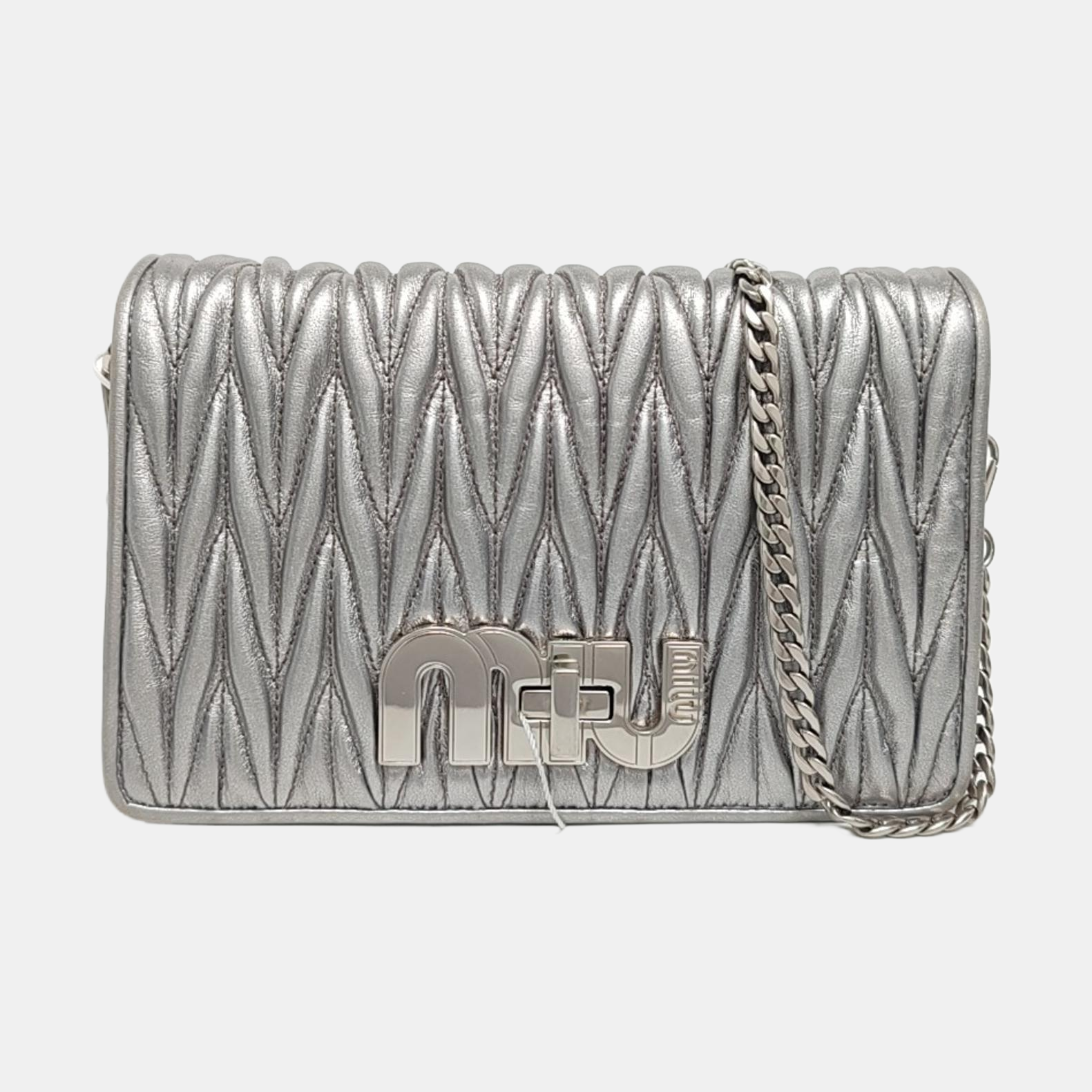 My Miu Quilted Lambskin Silver