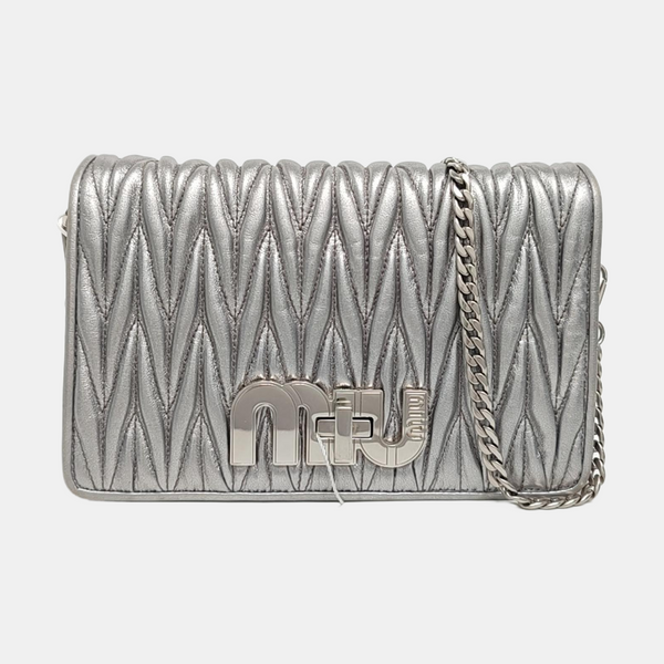 My Miu Quilted Lambskin Silver
