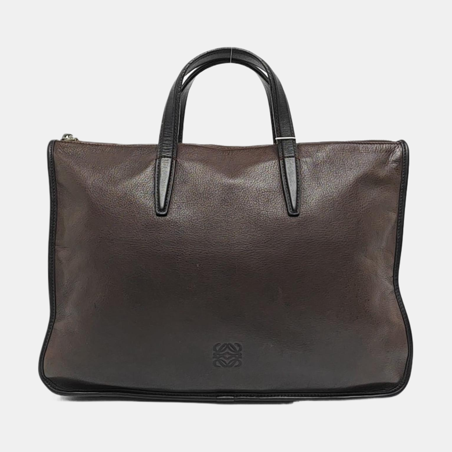 Calfskin Top Handle Bag Brown