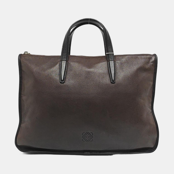 Calfskin Top Handle Bag Brown
