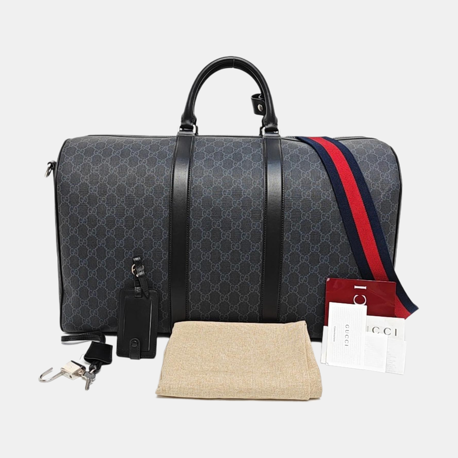 Monogram Coated Canvas Shoulder Bag Black