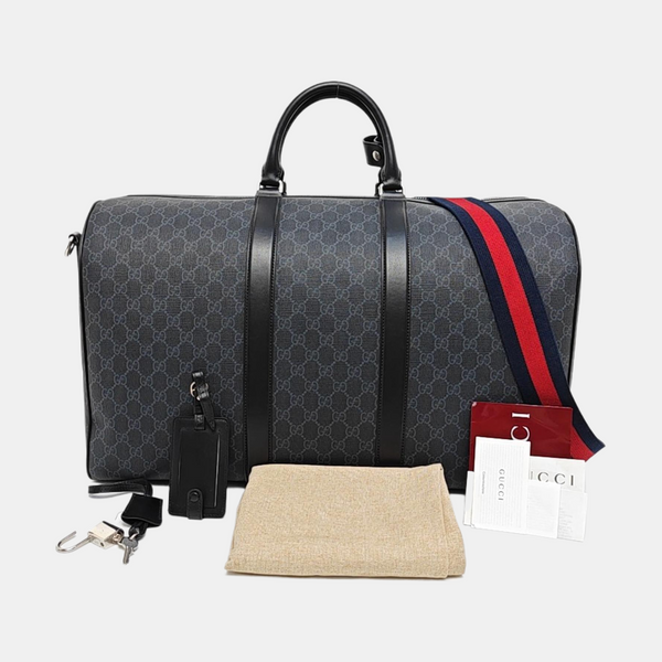 Monogram Coated Canvas Shoulder Bag Black