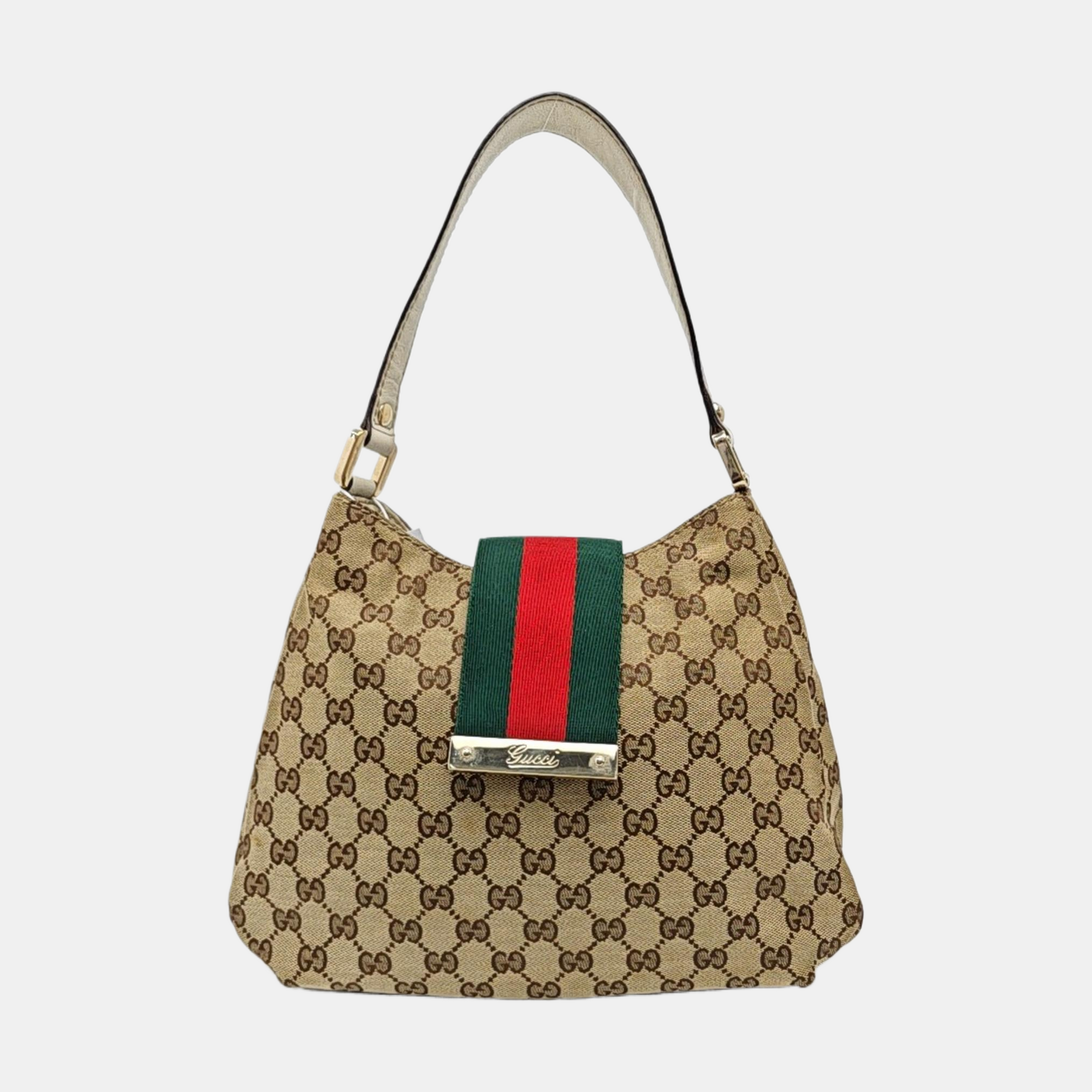 Monogram Canvas Shoulder Bag Brown