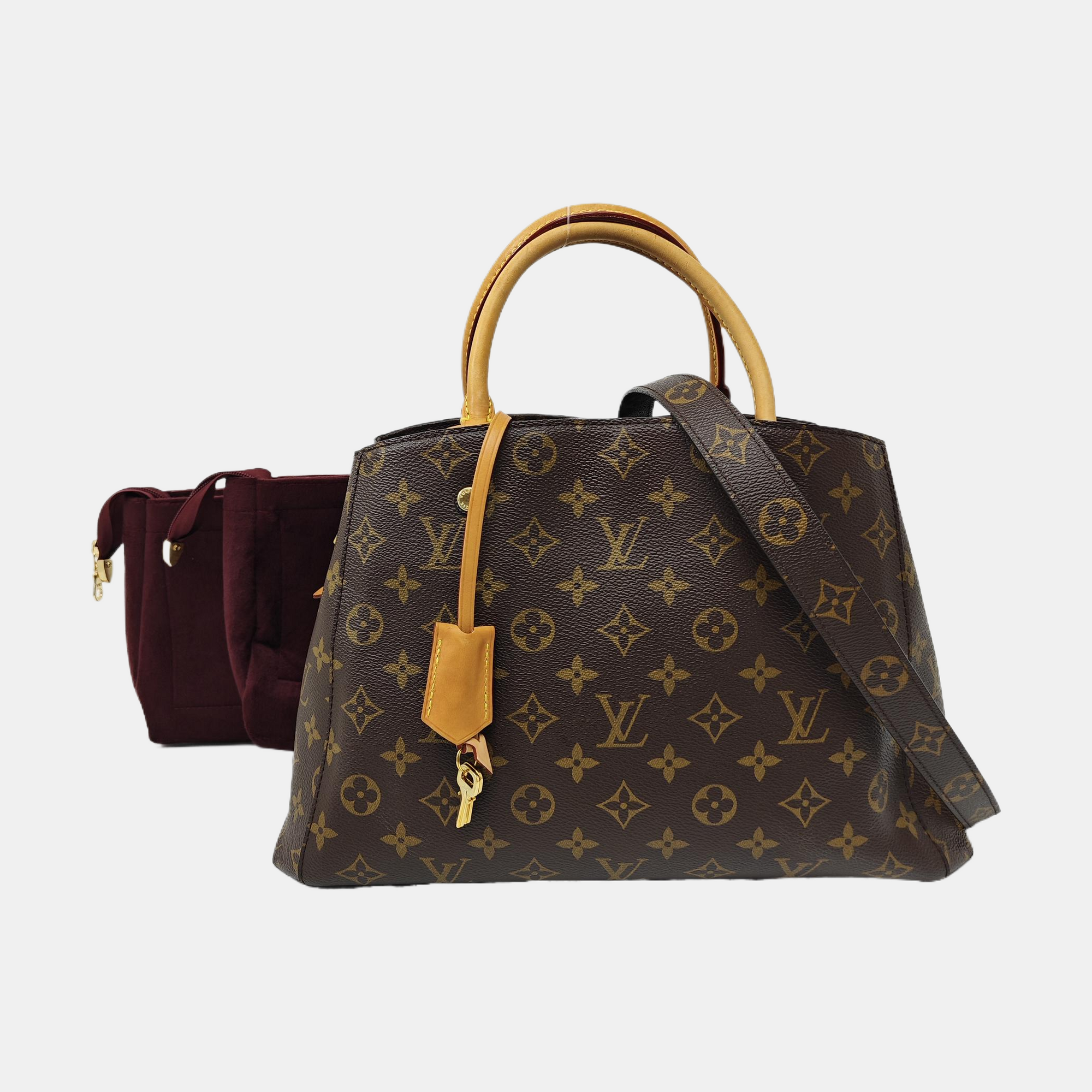 MONTAIGNE MM Monogram Coated Canvas Brown