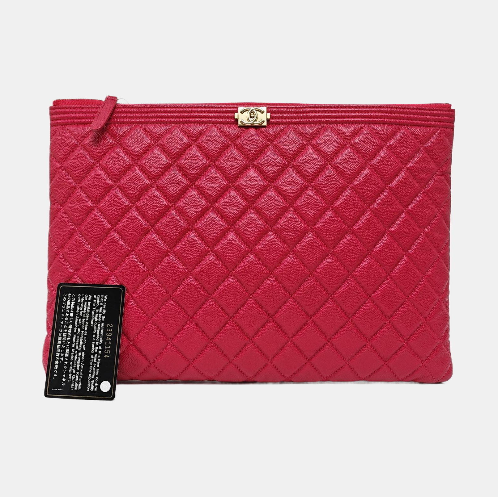 BOY CHANEL Large Quilted Calfskin Pink