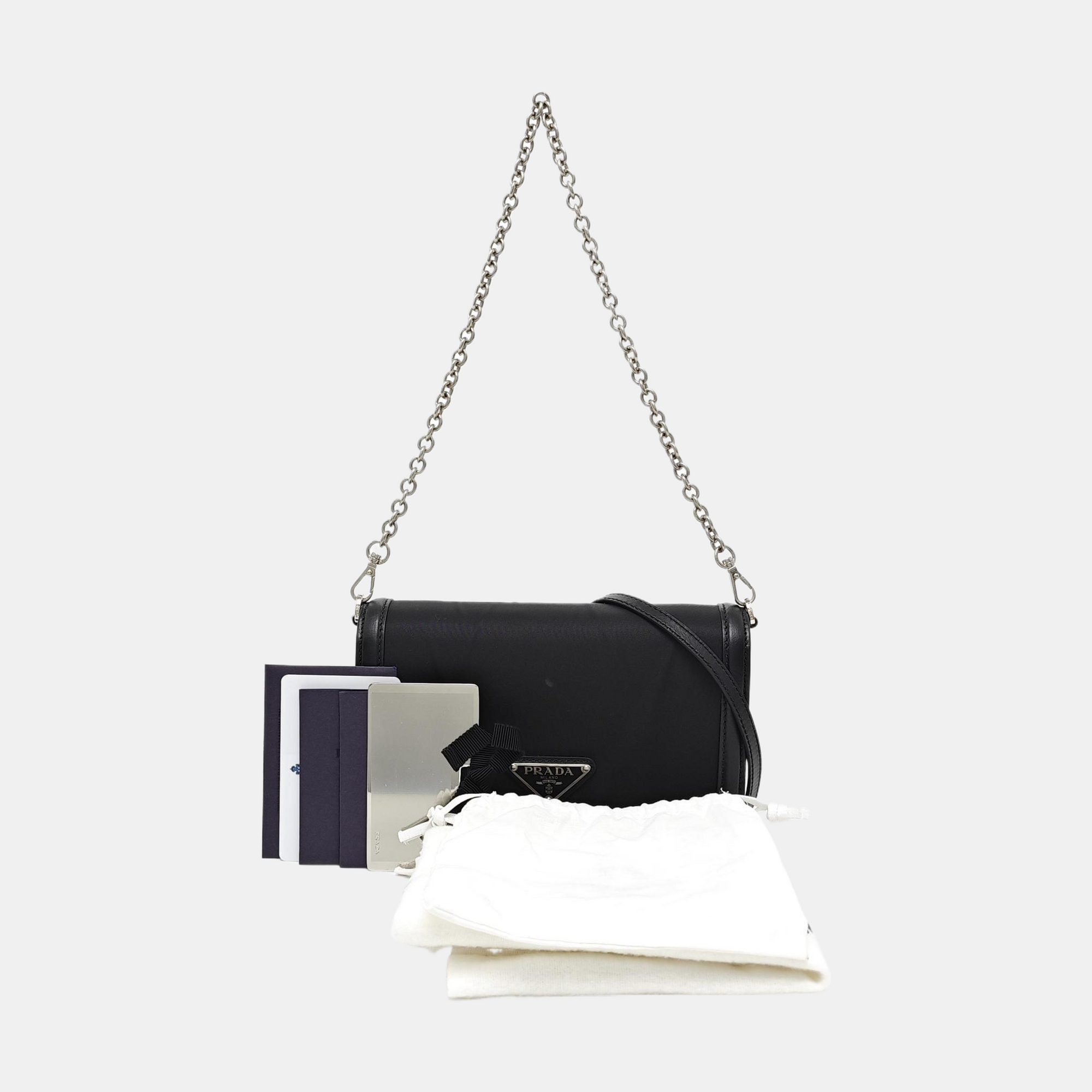 Nylon Shoulder Bag Mini Black