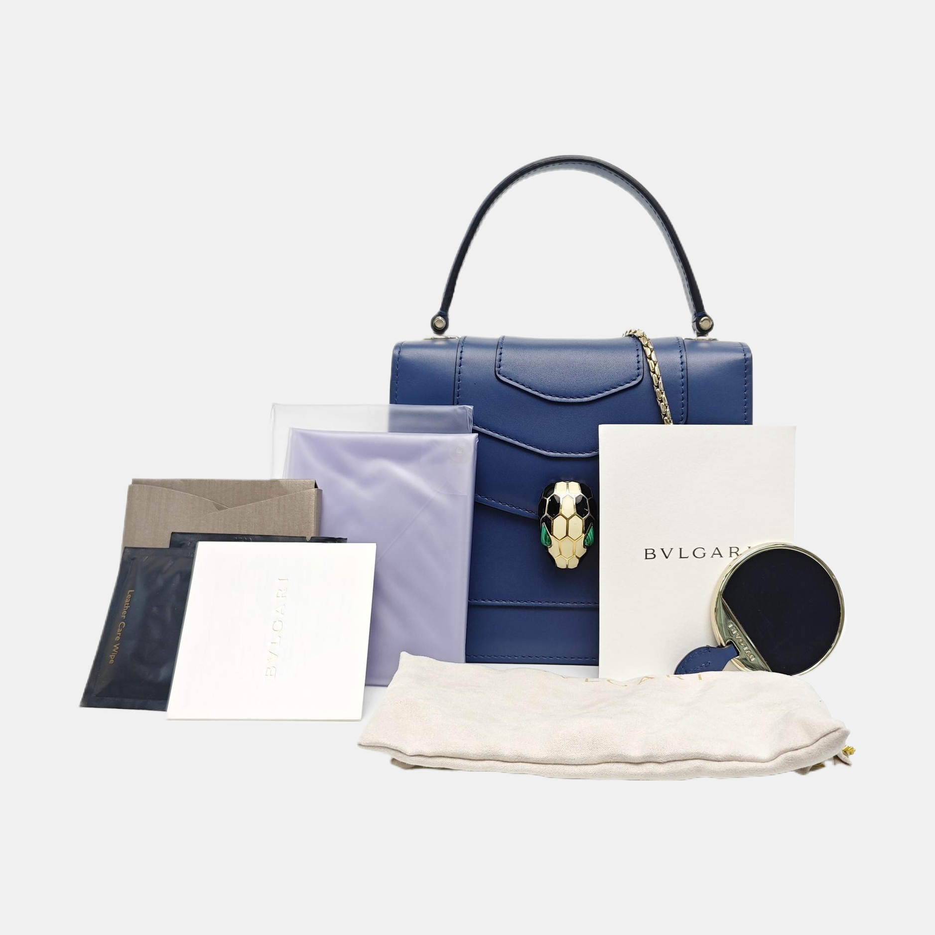 SERPENTI FOREVER Small Quilted Calfskin Blue