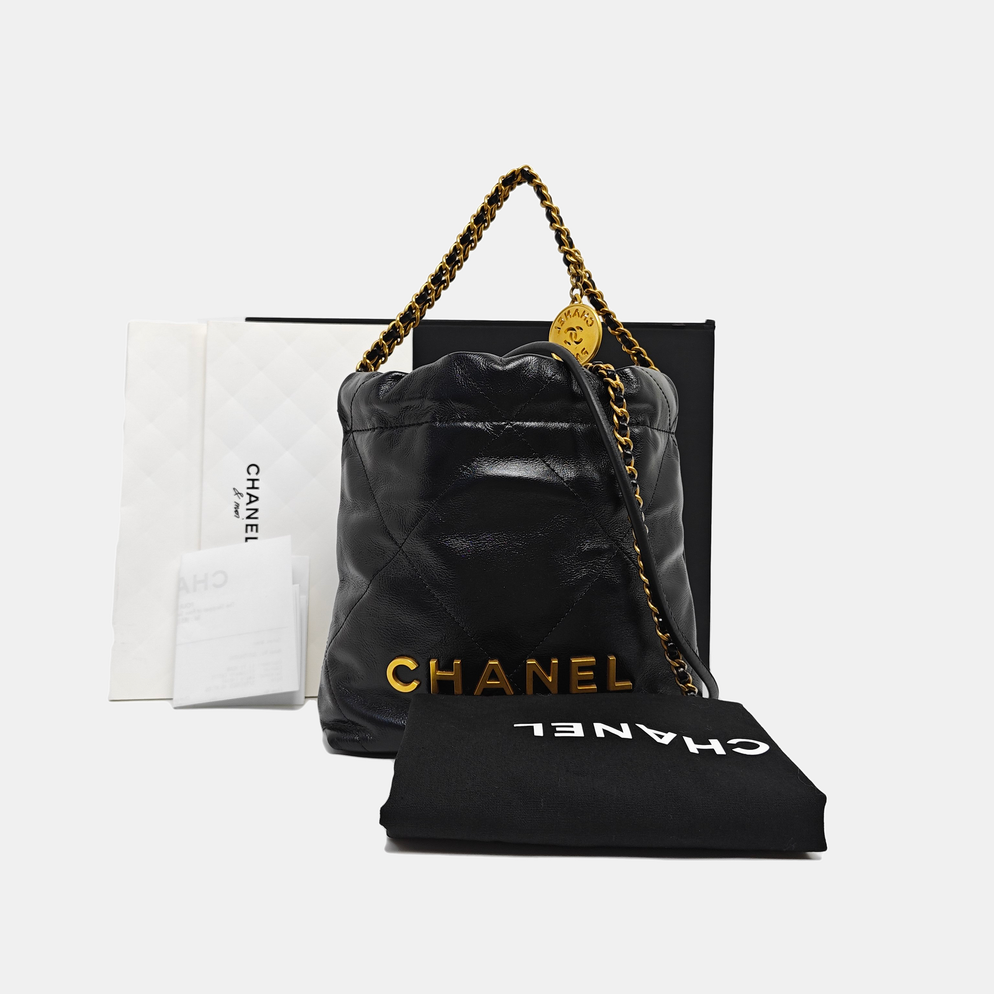 CHANEL 22 Mini Quilted Calfskin Black