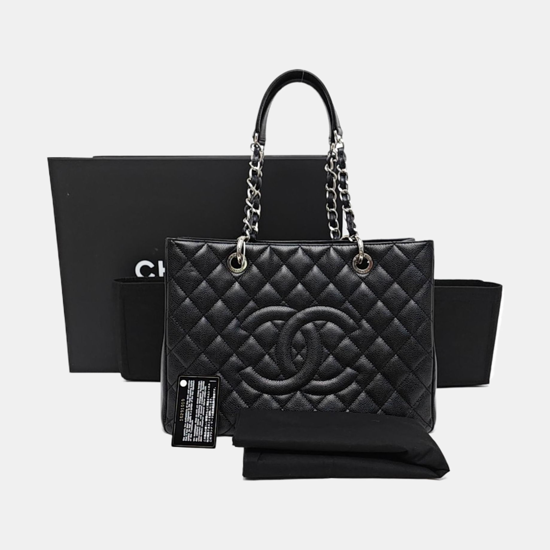 CHANEL GST Large Quilted Grained Calfskin Brown