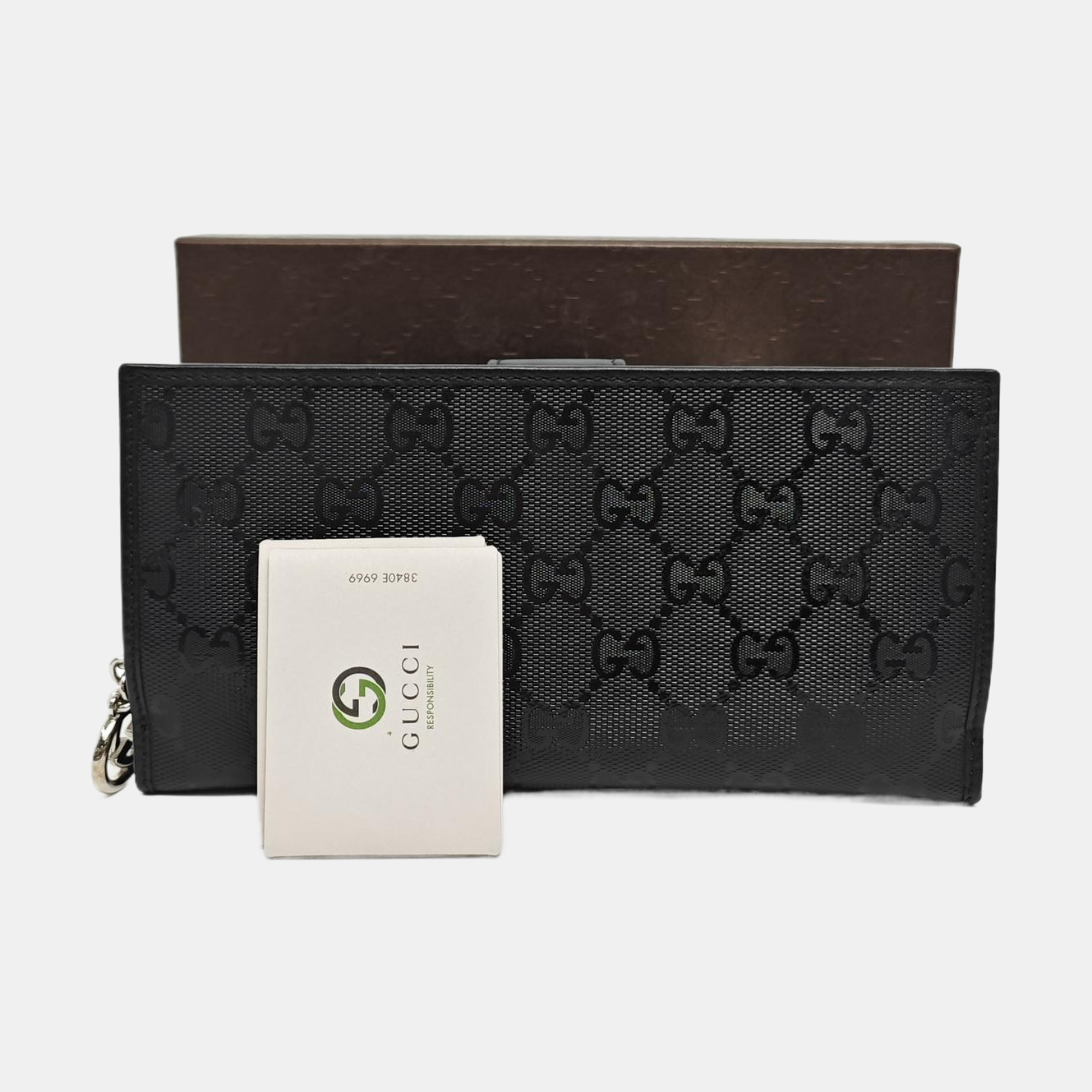 Ligne Shima Monogram Coated Canvas Black Wallet