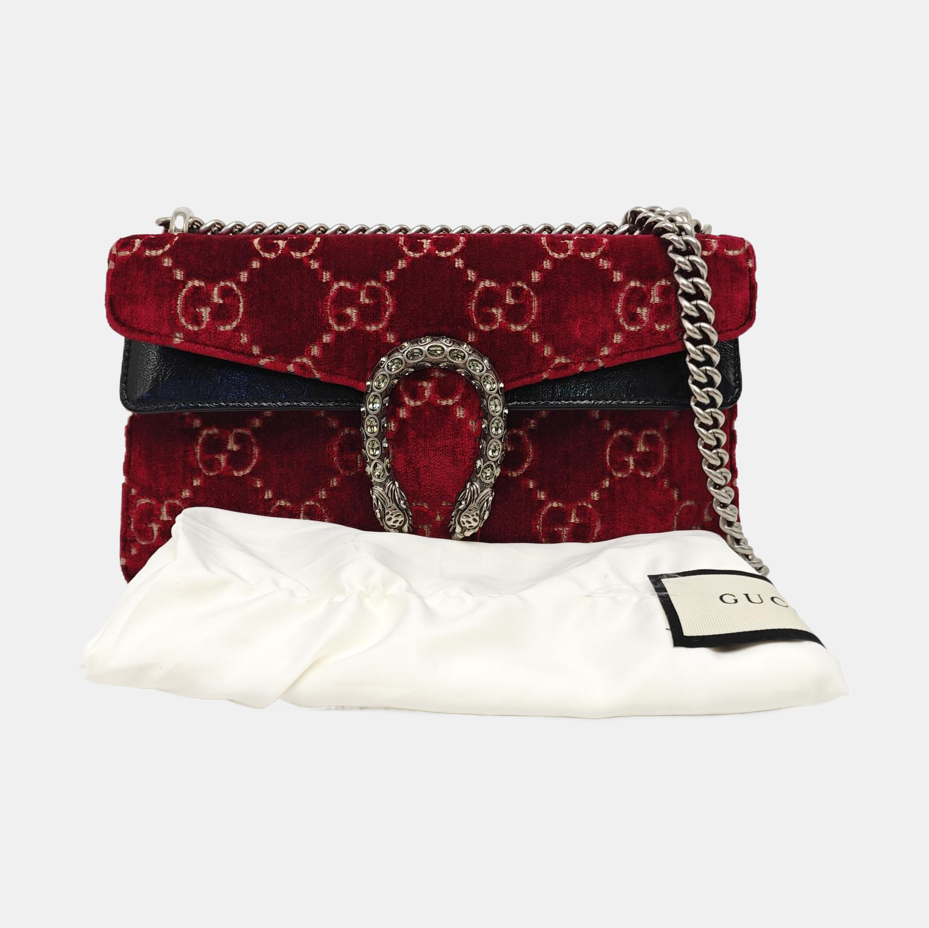 Dionysus Small Monogram Velvet Red