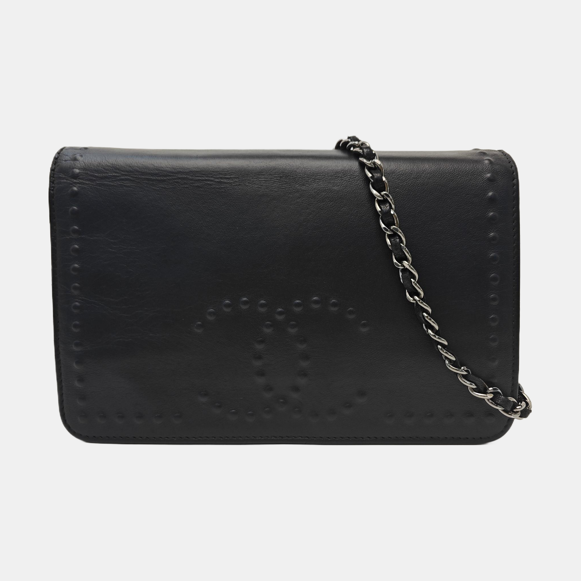 Calfskin Shoulder Bag Black