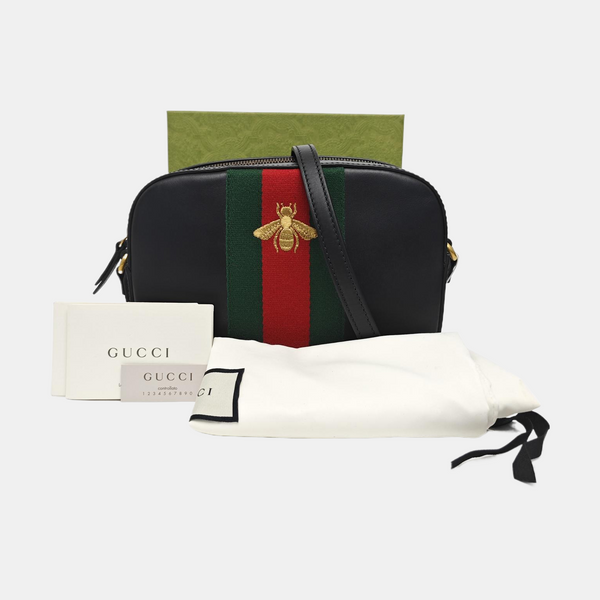 Bee Web Calfskin Black