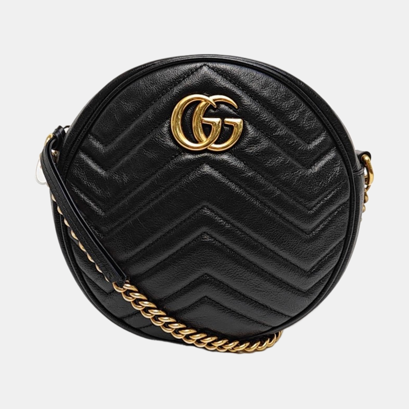 GG Marmont Mini Quilted Calfskin Black