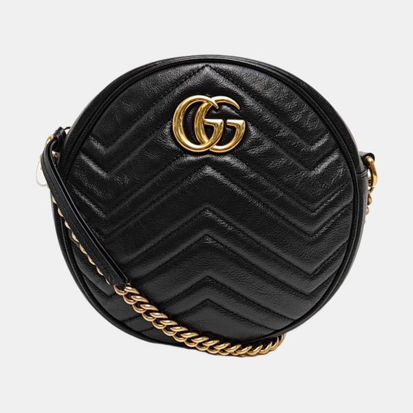 GG Marmont Mini Quilted Calfskin Black
