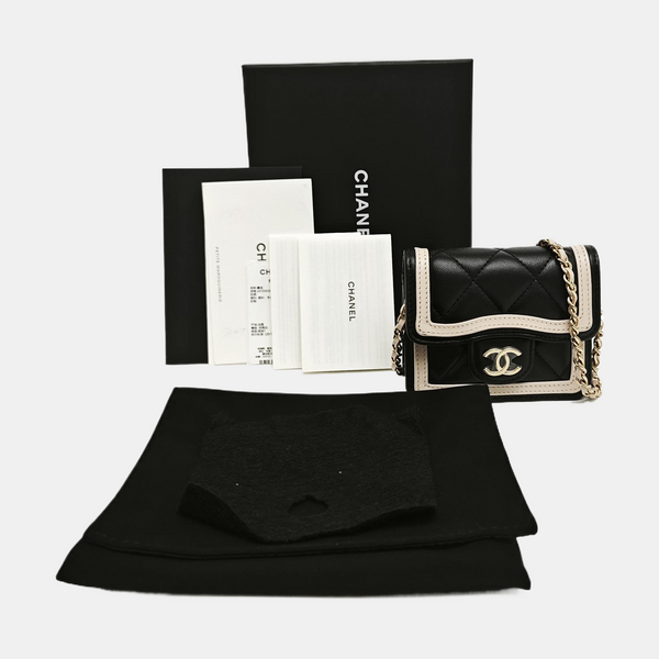 DIANA CC Quilted Lambskin Black