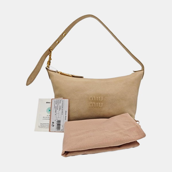 Lambskin Top Handle Bag Mini Beige