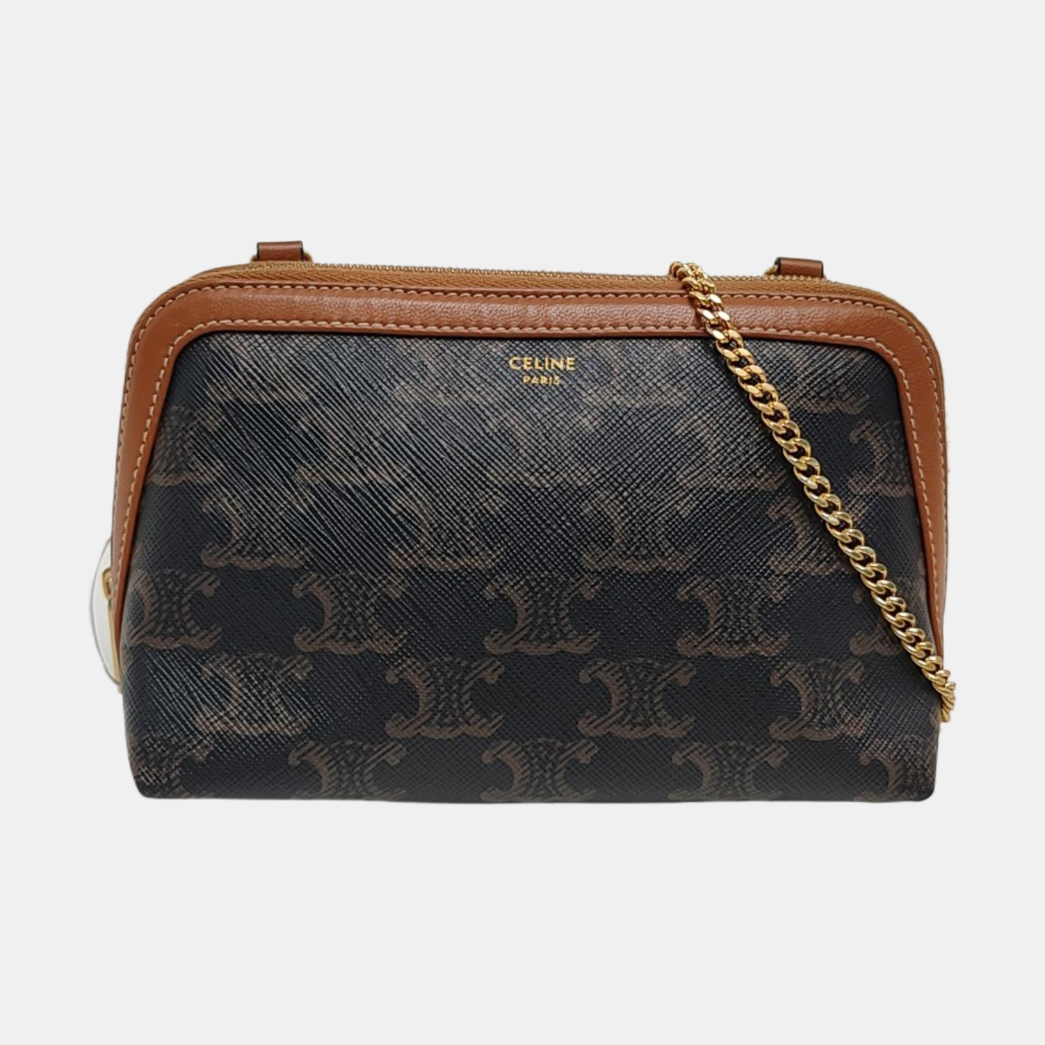 Authenticated pre-owned  TRIOMPHE CANVAS Mini Coated Canvas Brown - Shoulder Bag at Looply