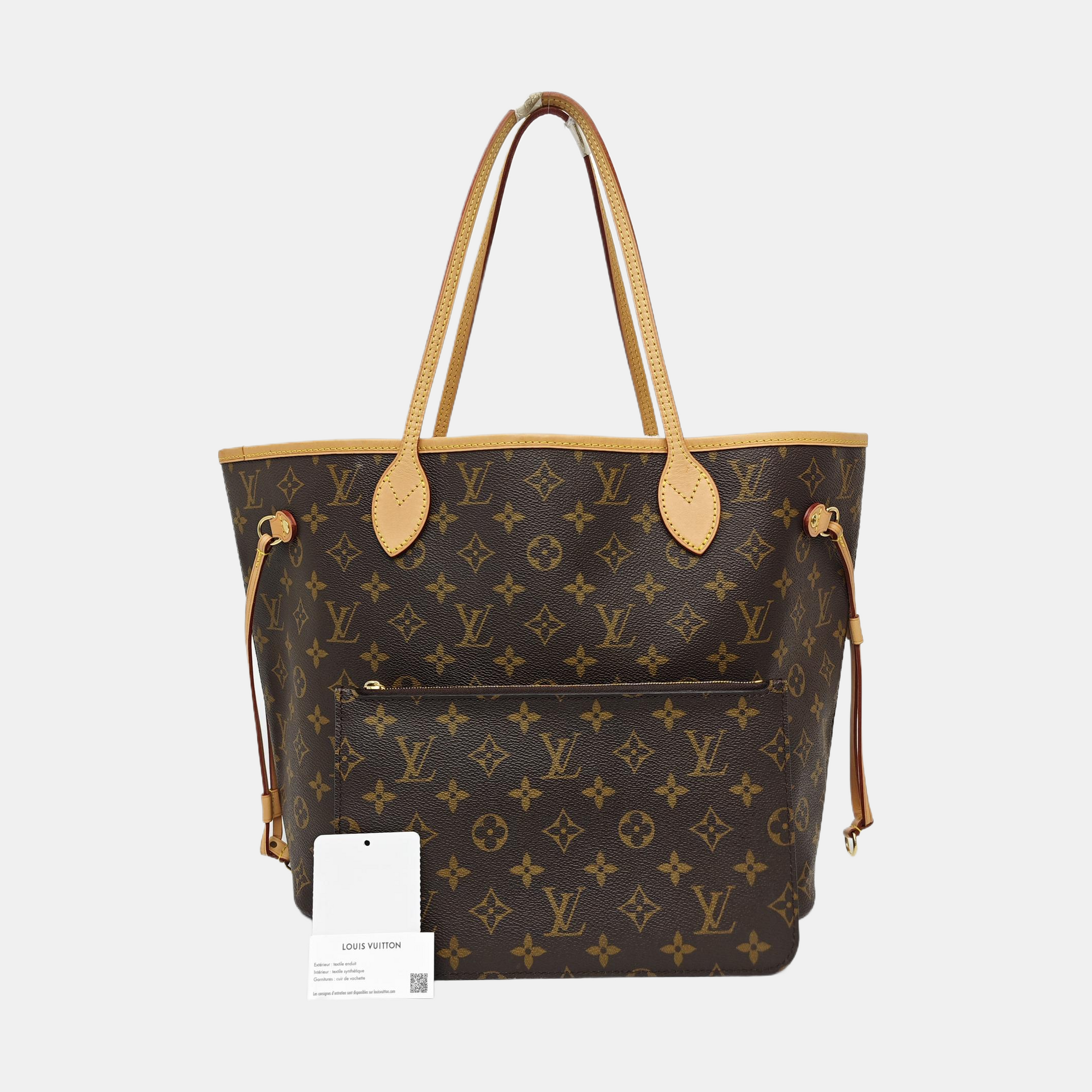 NEVERFULL MM Monogram Coated Canvas Brown