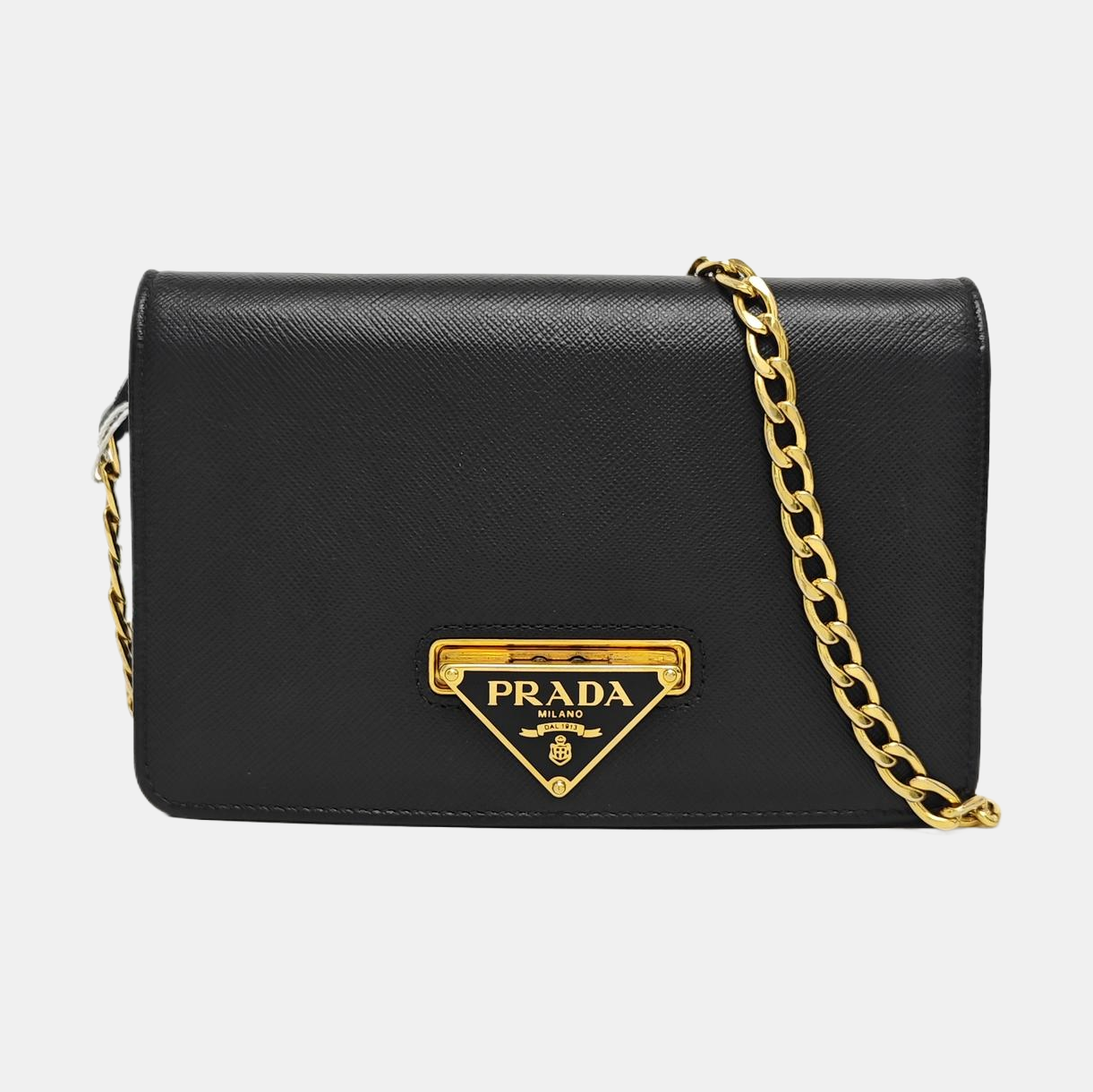 Saffiano Calfskin Shoulder Bag Black