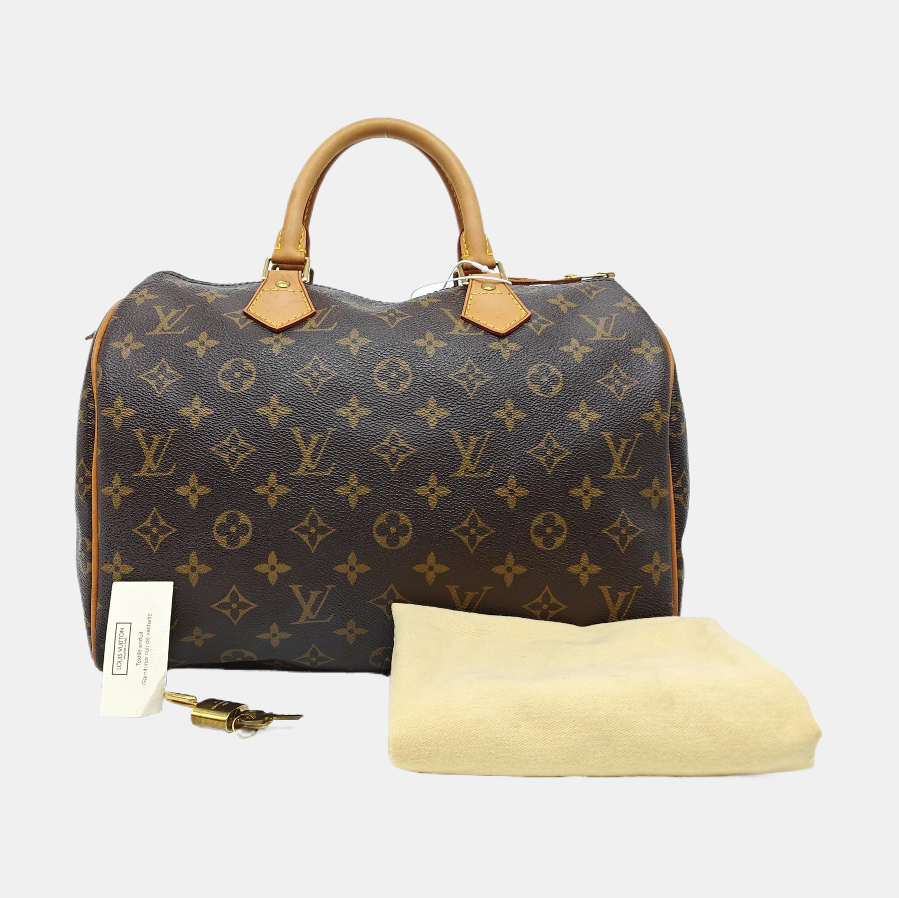 SPEEDY 30 Monogram Coated Canvas Brown