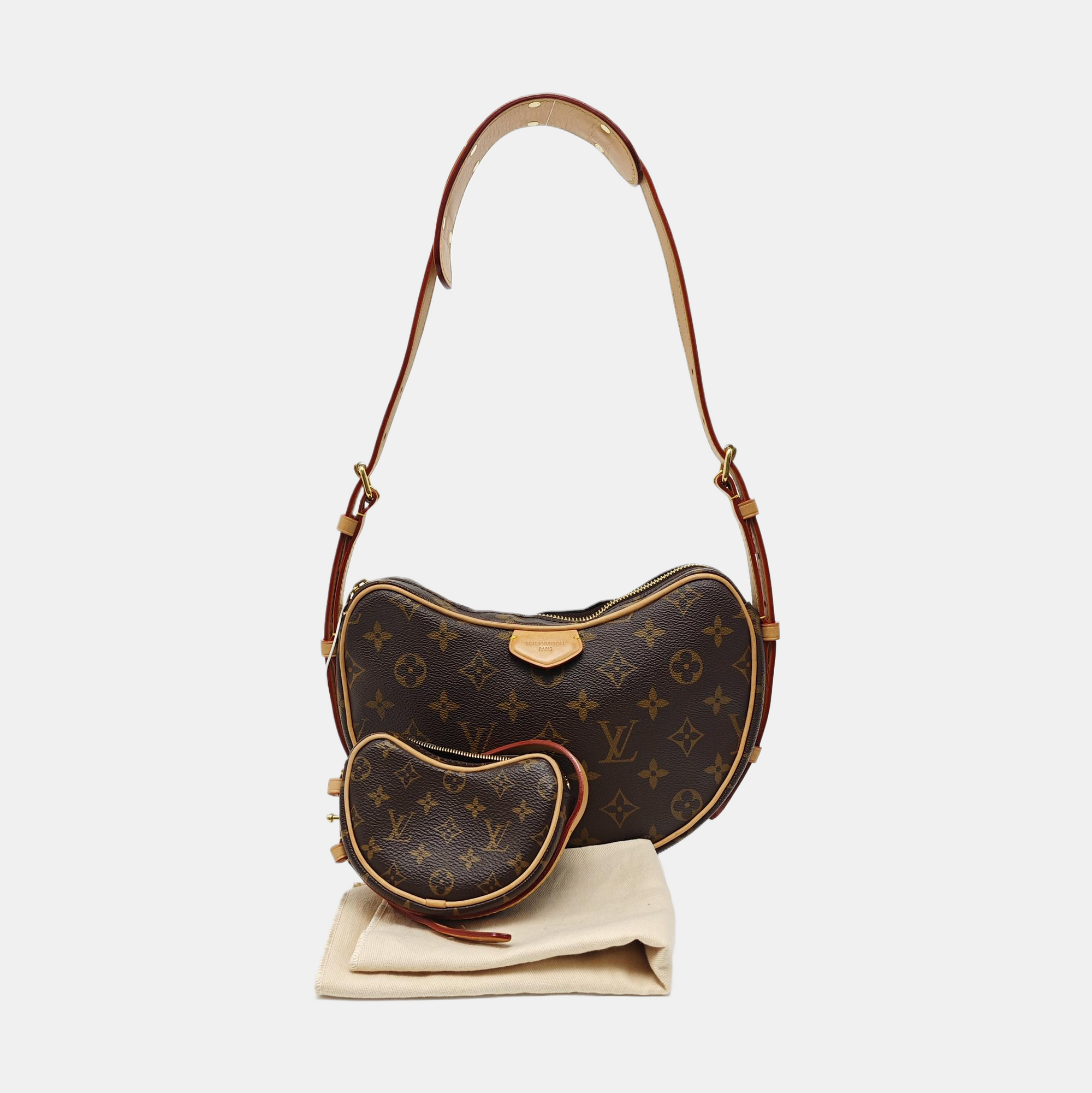 CROISSANT Monogram Coated Canvas Brown