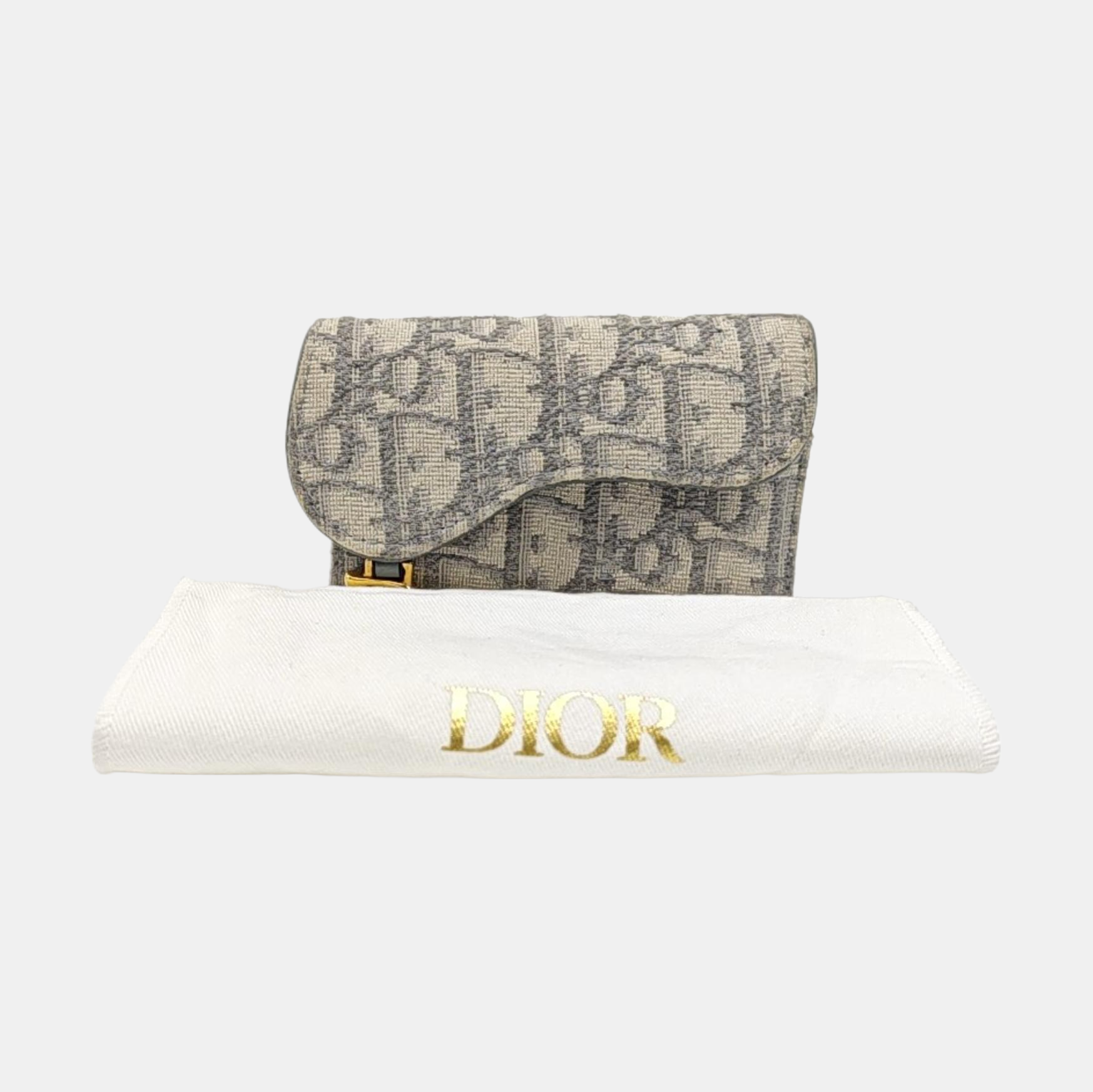 Saddle Mini Oblique Canvas Gray Wallet