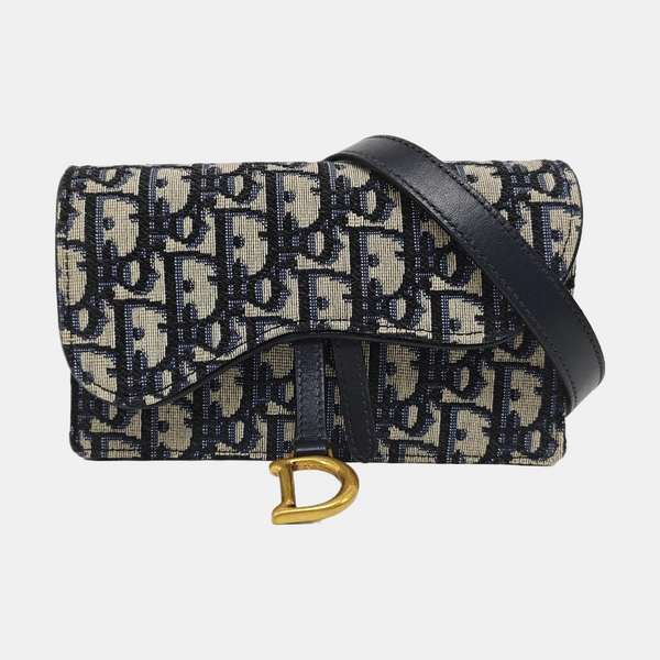 Saddle Mini Oblique Canvas Blue