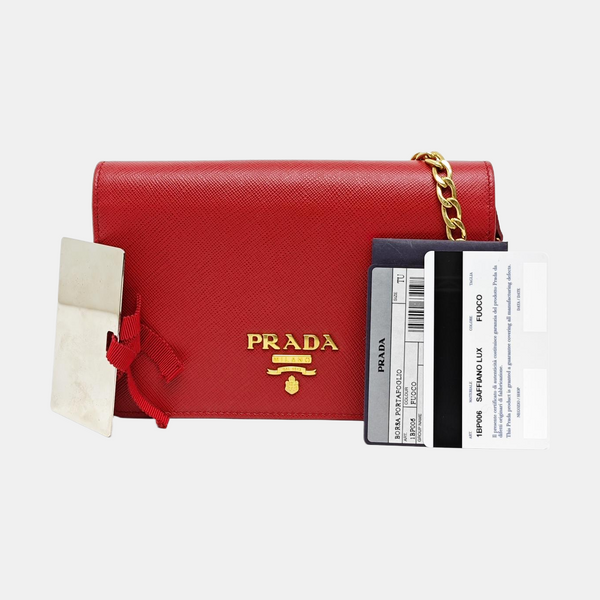 Prada Identity Saffiano Calfskin Red