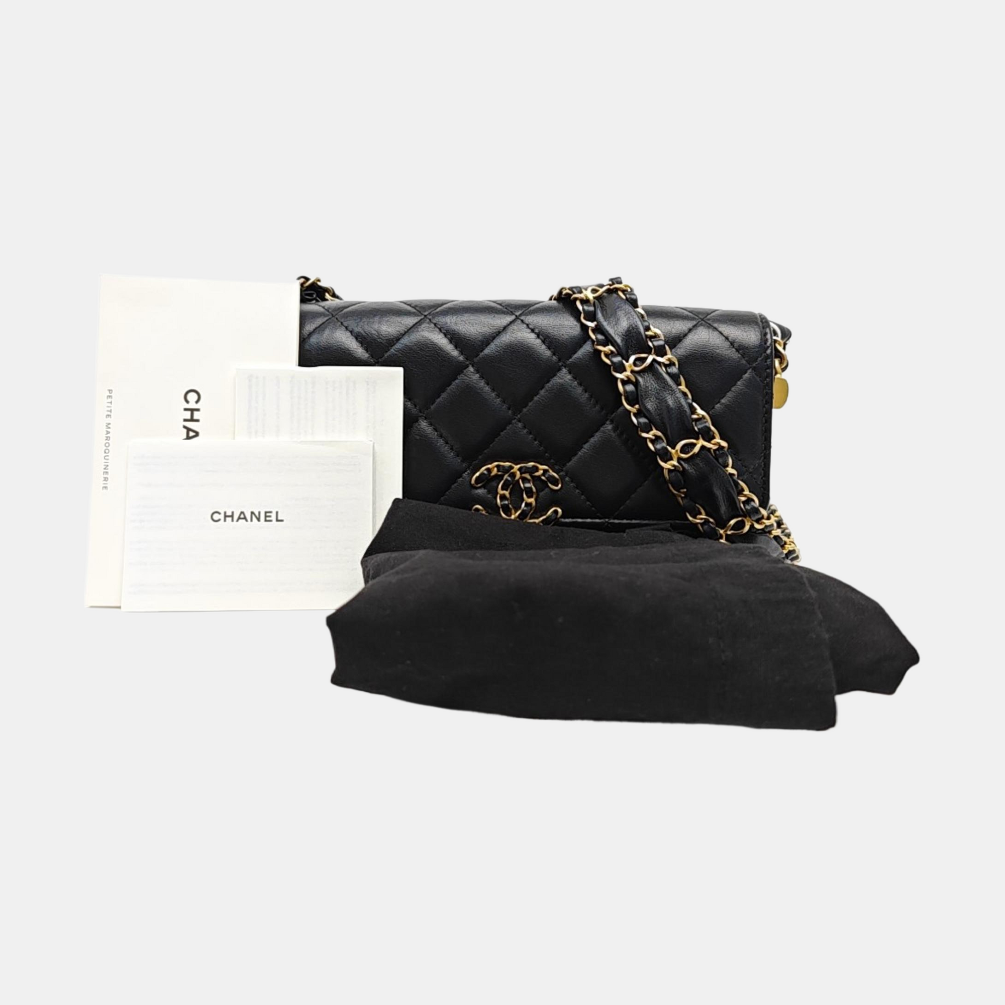 23K Quilted Calfskin Black
