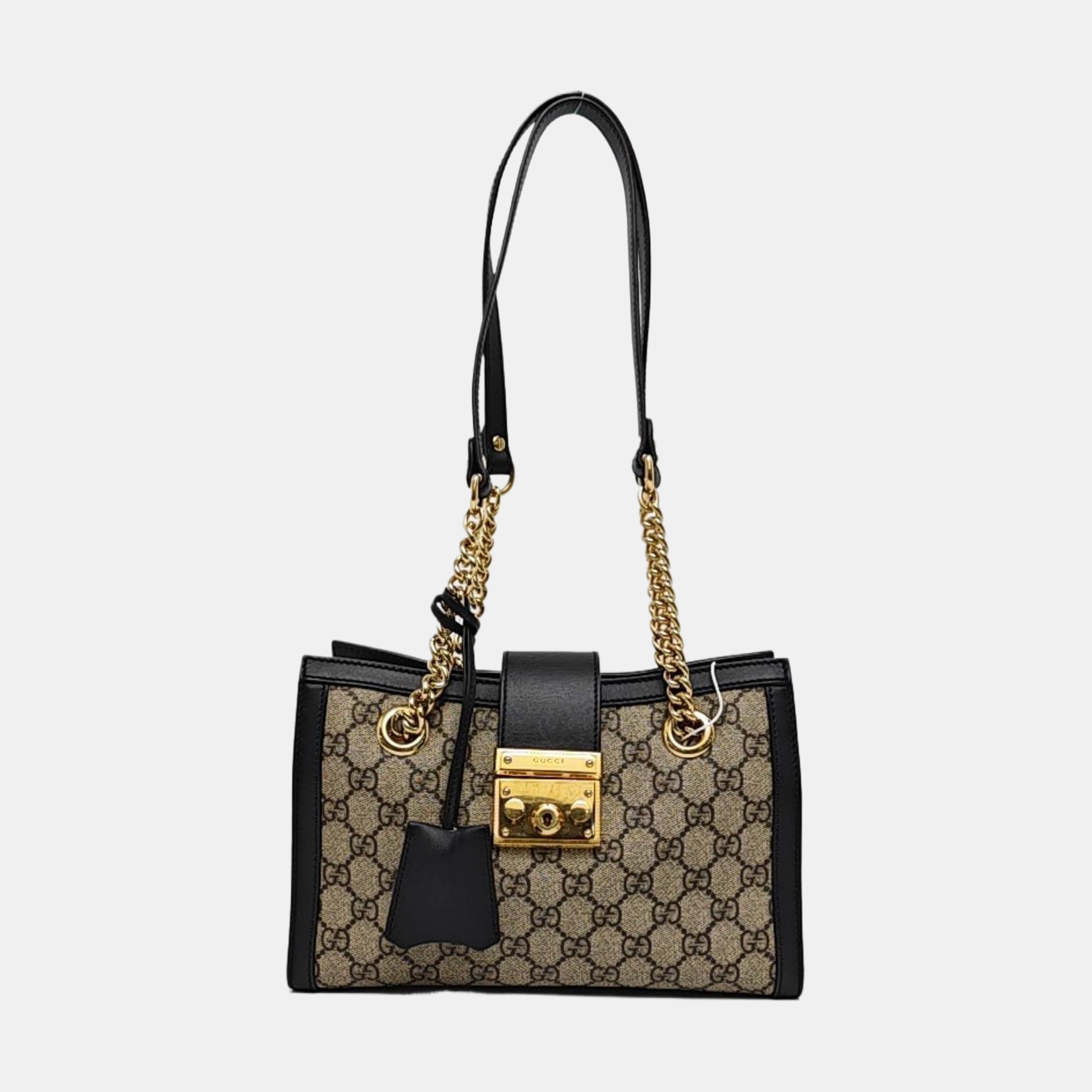 Padlock Small Monogram Coated Canvas Beige