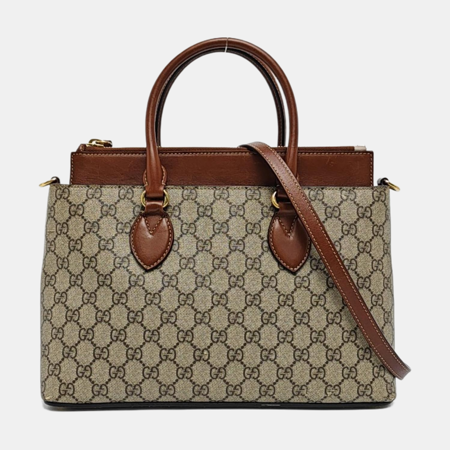 GG Blooms Monogram Coated Canvas Beige