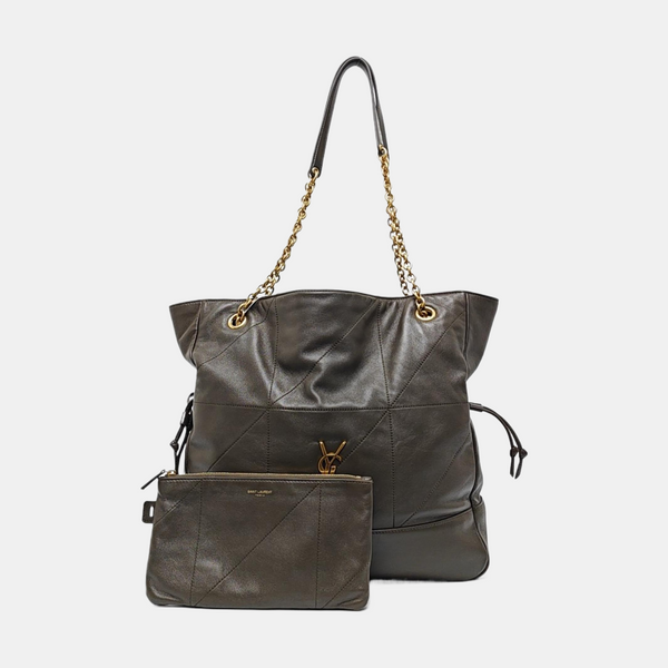 JAMIE SHOPPING Medium Quilted Lambskin Gray