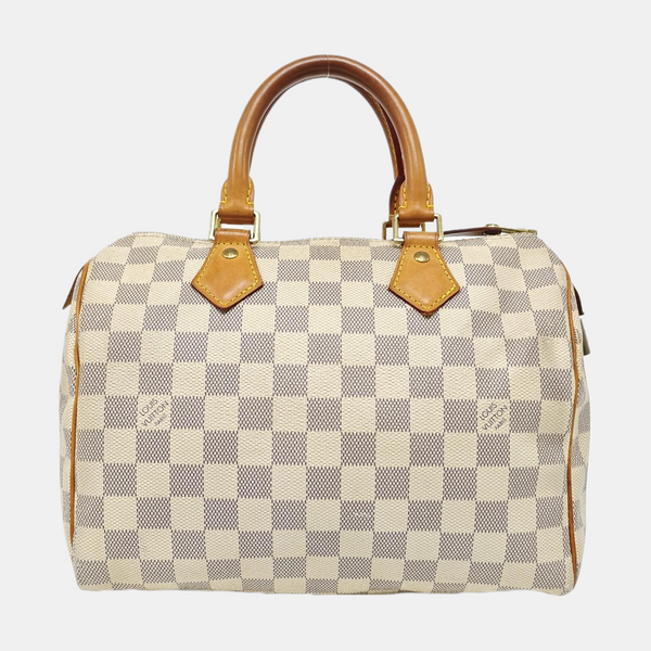 SPEEDY 25 Damier Azur Coated Canvas White