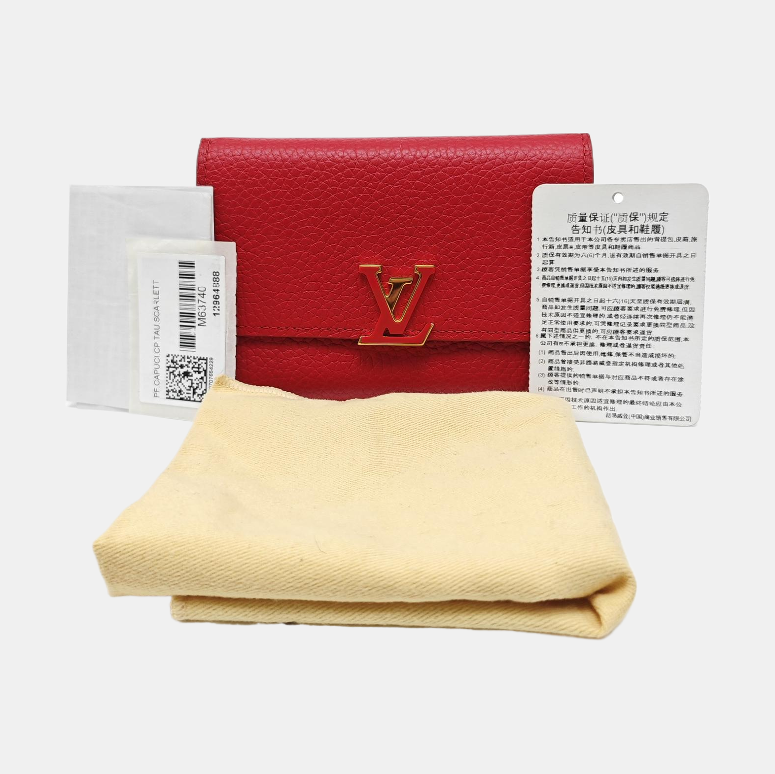 CAPUCINES Calfskin Red Wallet