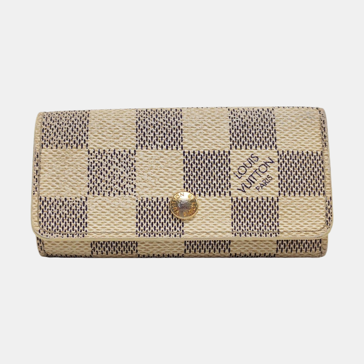 Damier Azur Coated Canvas Key Pouch White