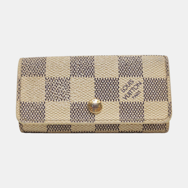 Damier Azur Coated Canvas Key Pouch White