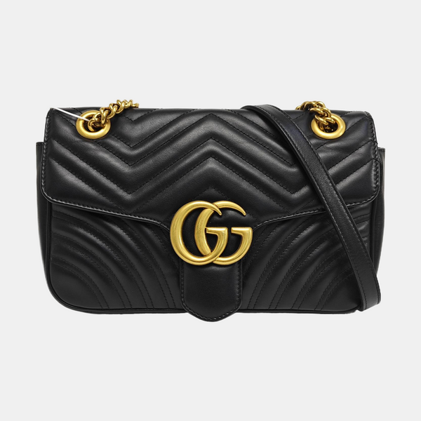 GG Marmont Medium Quilted Calfskin Black