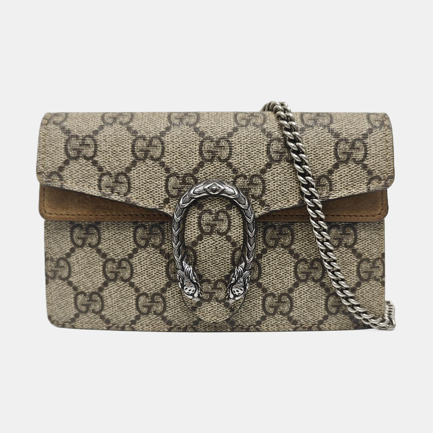 Dionysus Super Mini Monogram Coated Canvas Beige