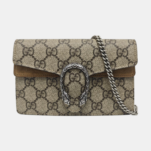 Dionysus Super Mini Monogram Coated Canvas Beige