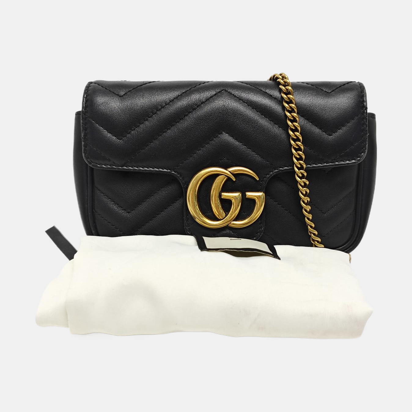 GG Marmont Mini Quilted Calfskin Black