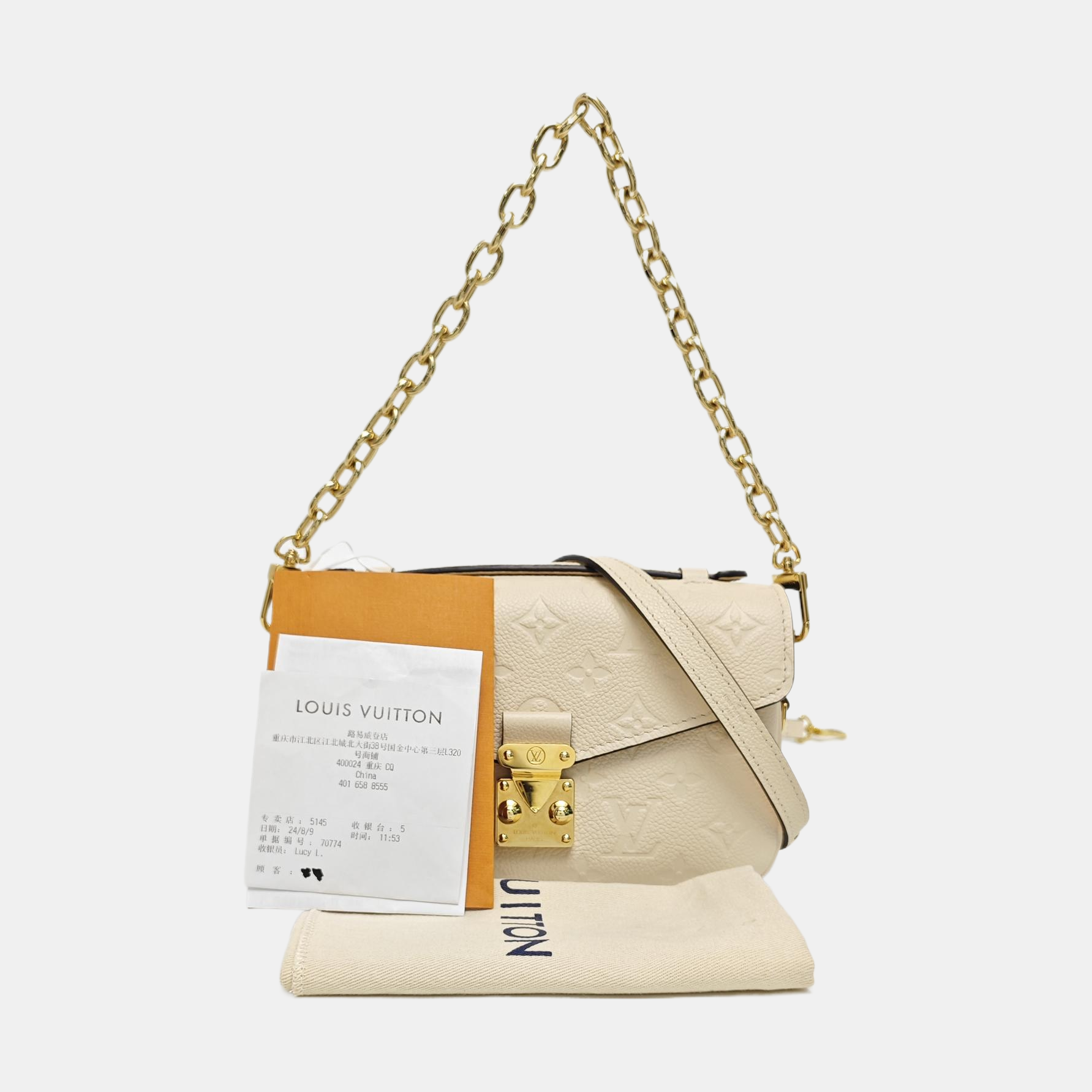 MÉTIS EAST WEST Monogram Calfskin Beige