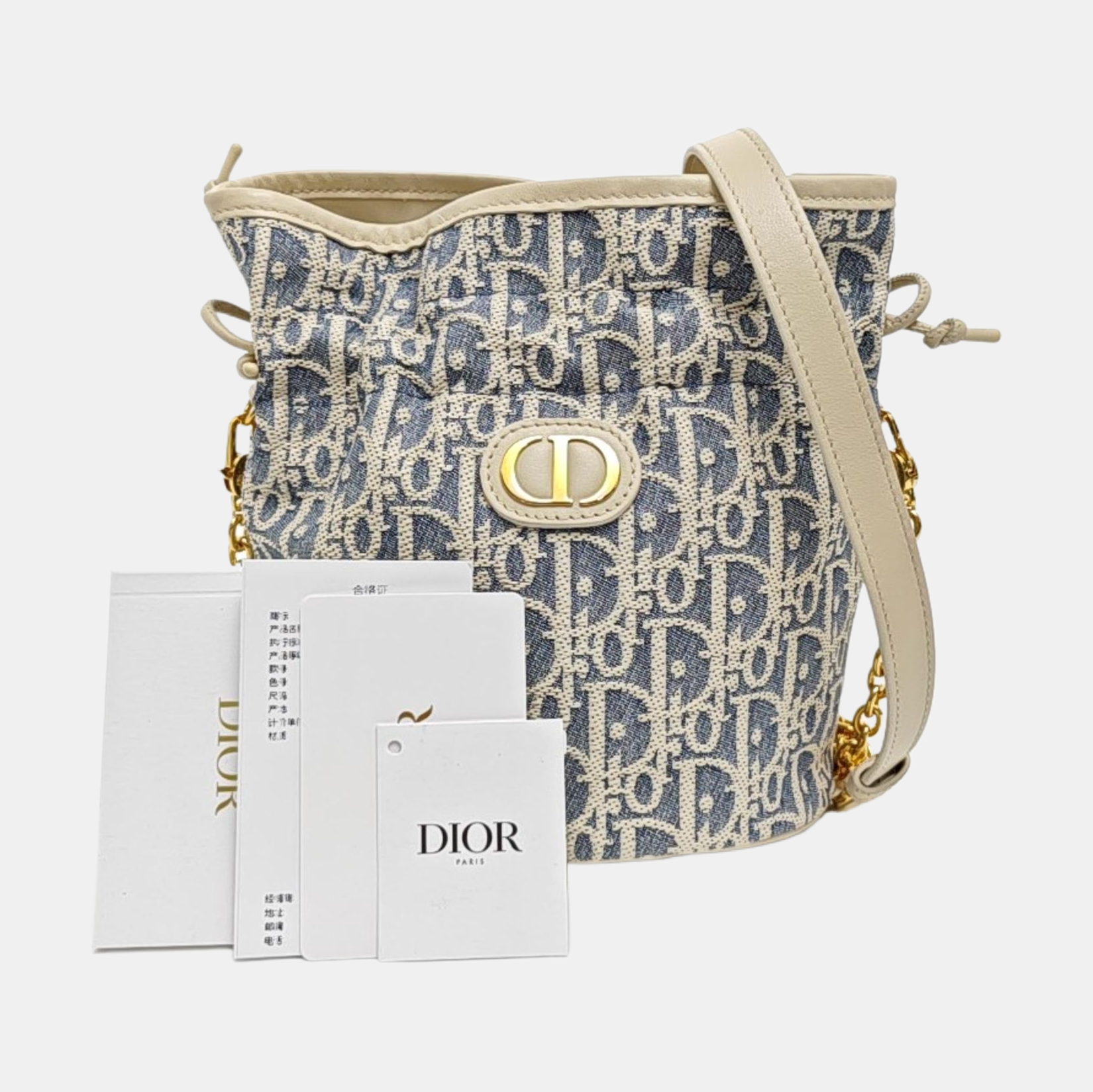 30 Montaigne Mini Oblique Canvas Blue