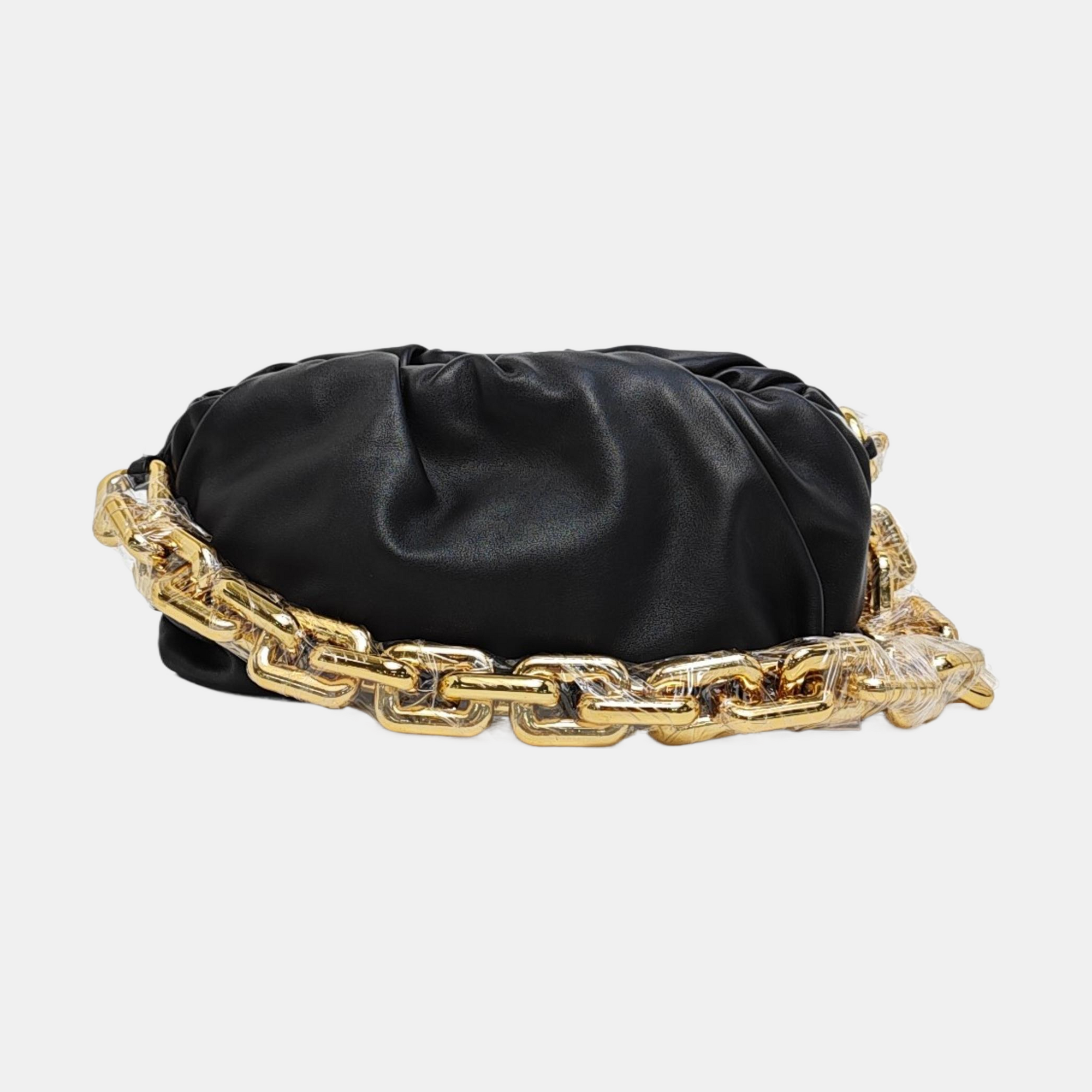 Authenticated pre-owned  The Pouch Calfskin Black - Top Handle Bag at Looply