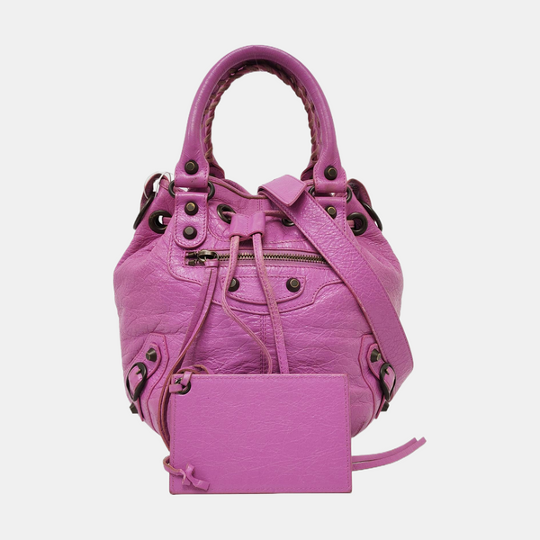 Pompon Bag Calfskin Purple