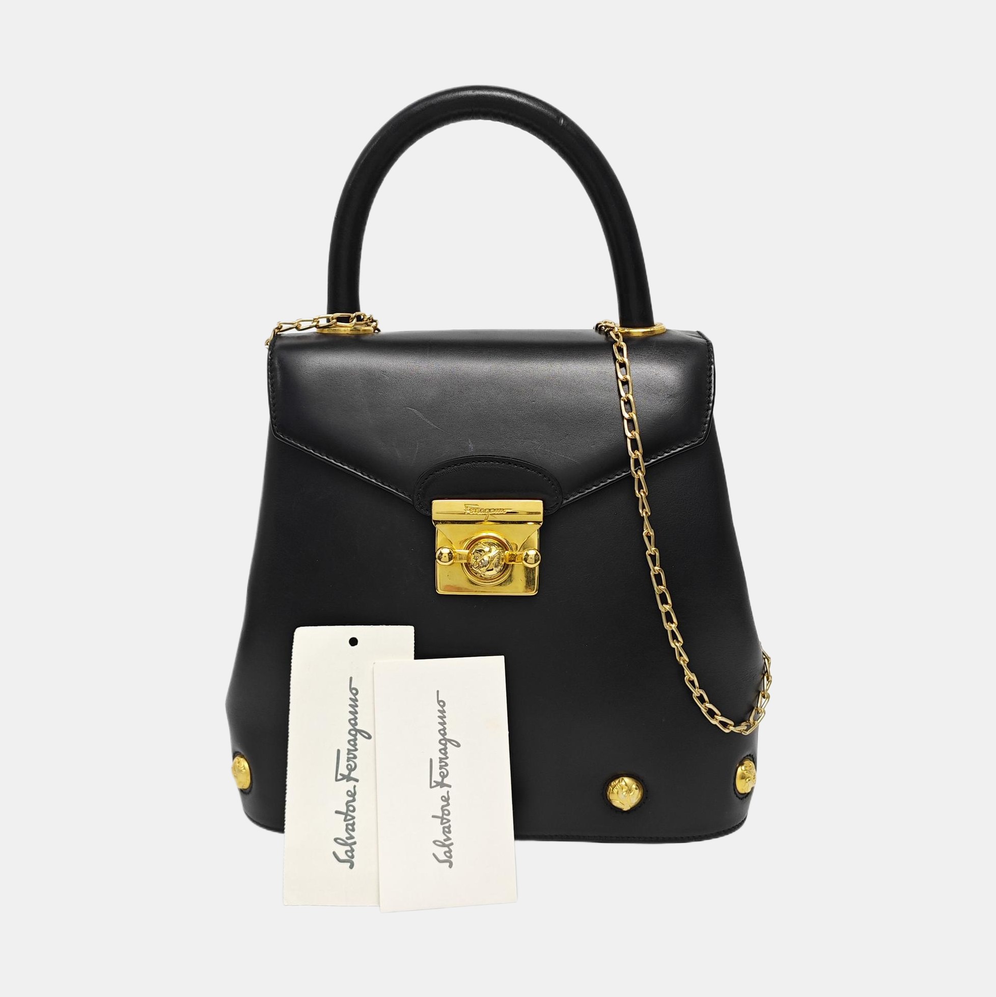 Calfskin Shoulder Bag Black