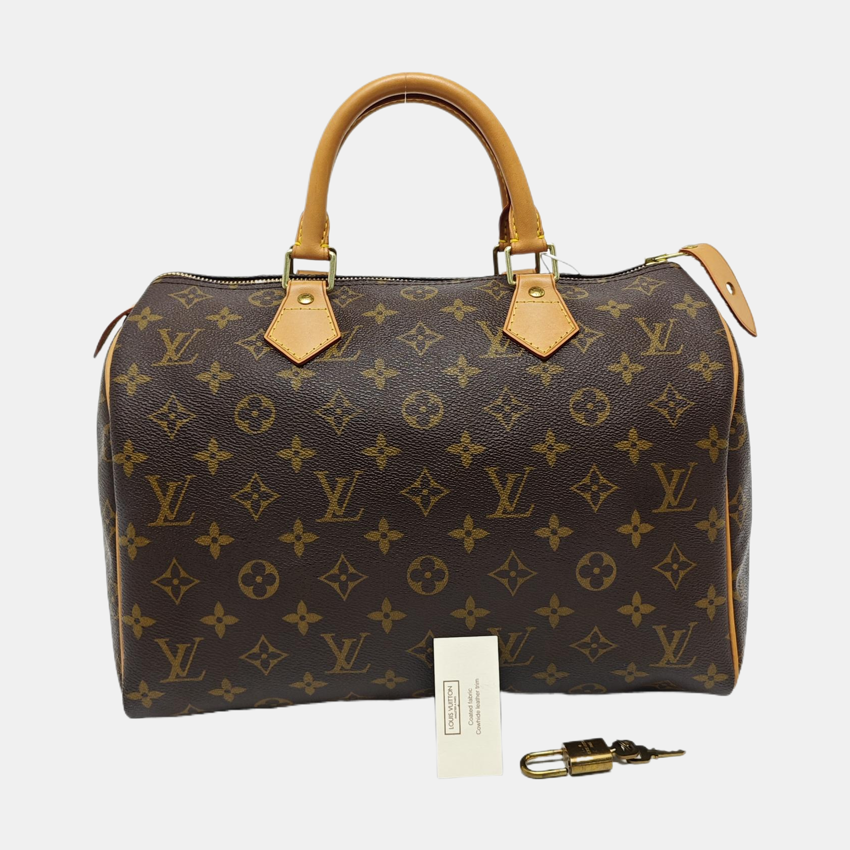 Authenticated pre-owned  SPEEDY 30 Monogram Coated Canvas Brown - Top Handle Bag at Looply