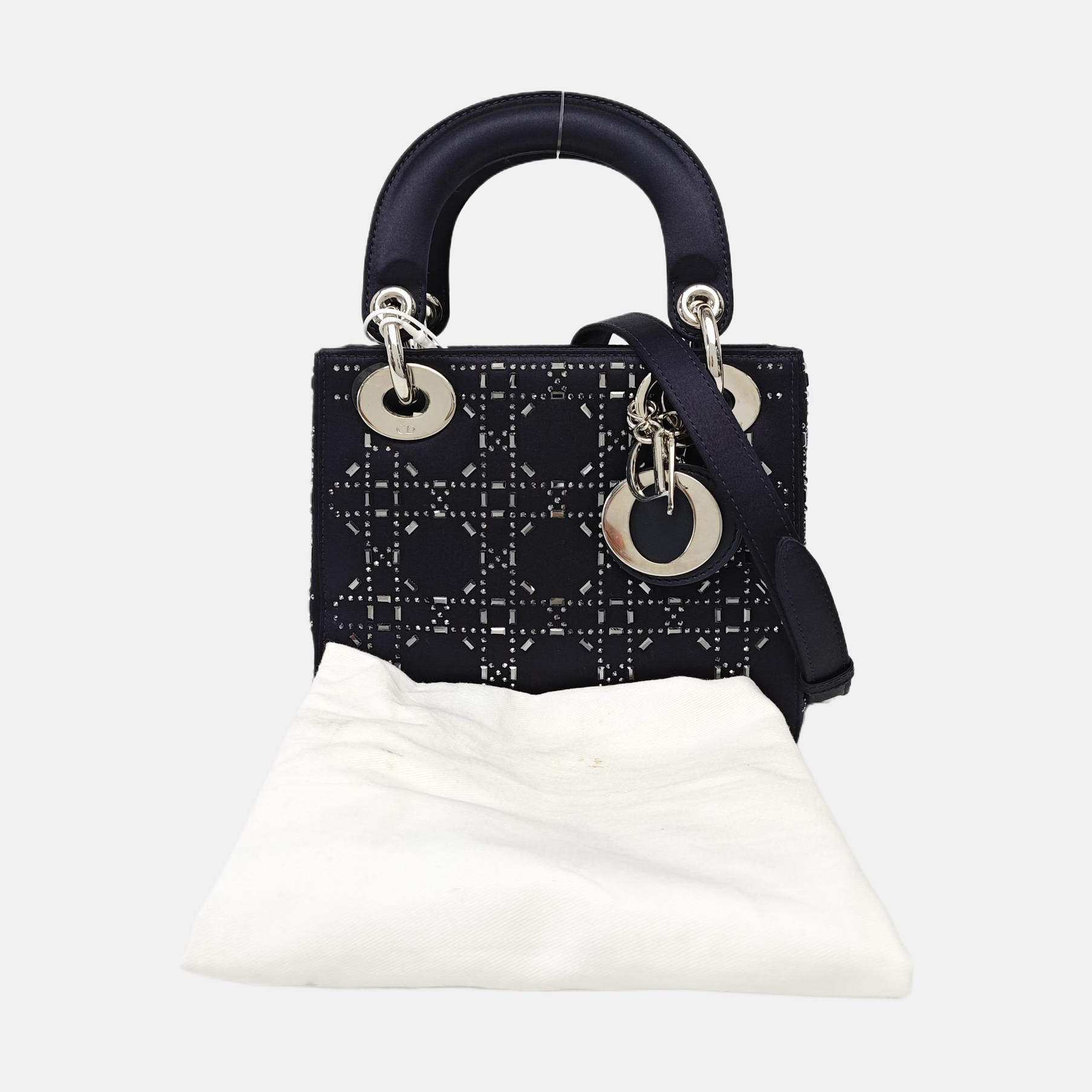 Lady Dior Mini Silk Satin Blue